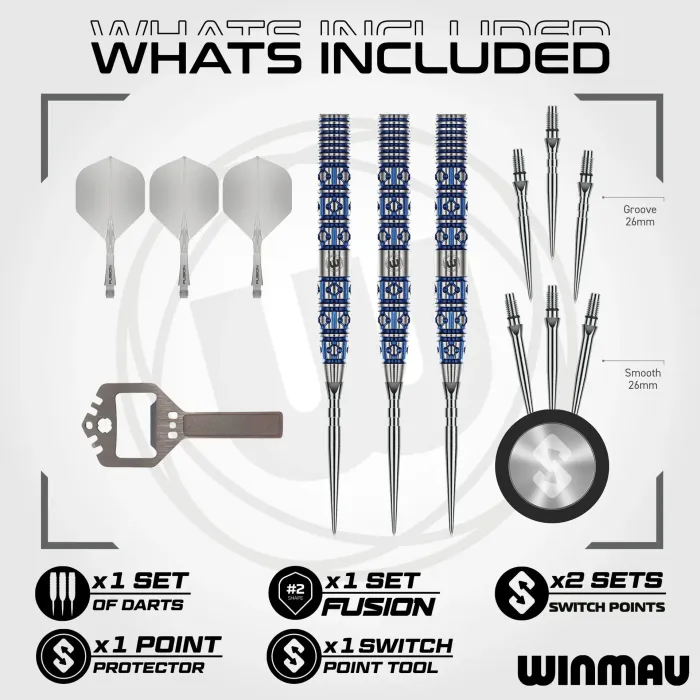 Winmau LUNARIS Switch Point Darts - Tapered Steel Tip