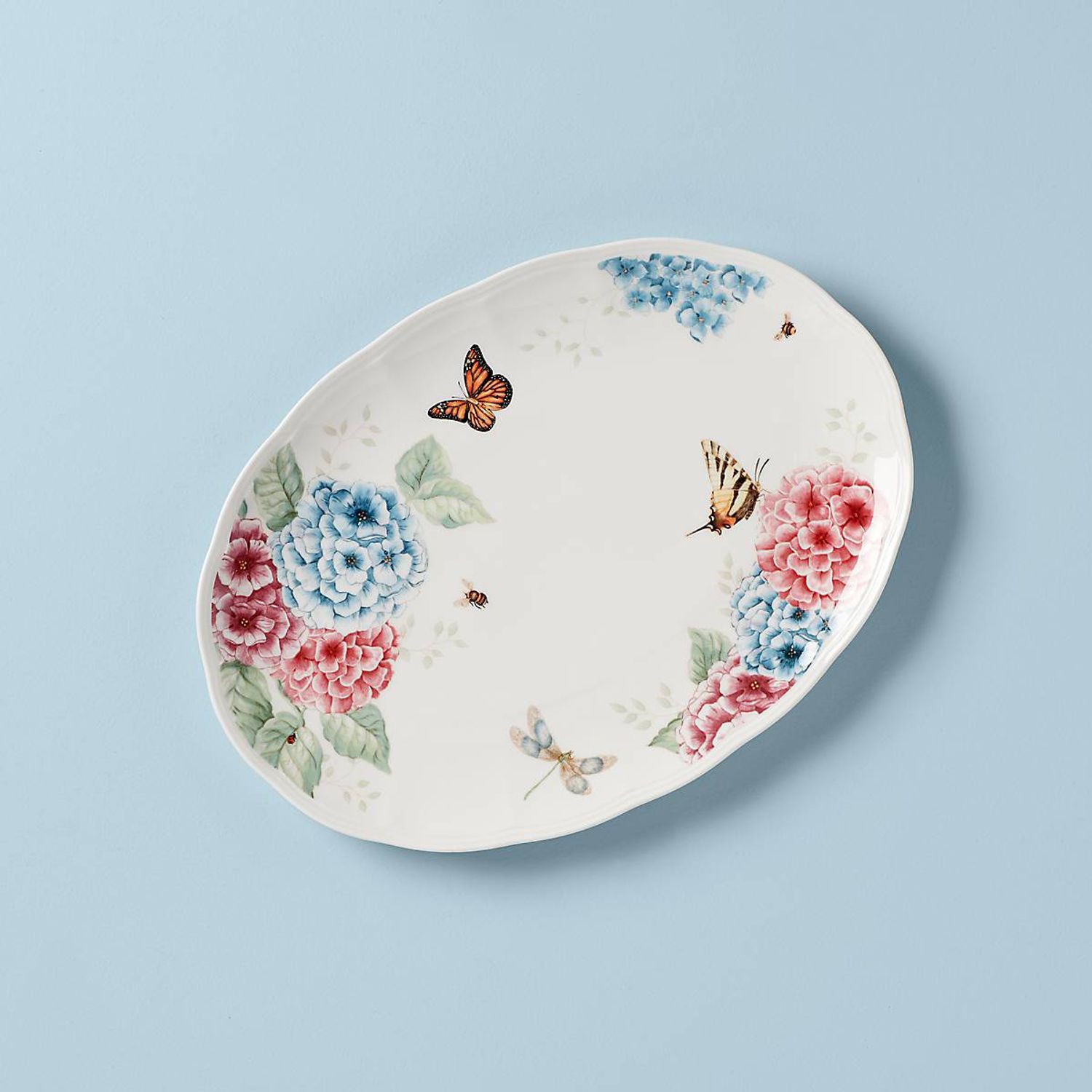 BUTTERFLY MDW HYDR DW OVAL PLATTER 40.64cm