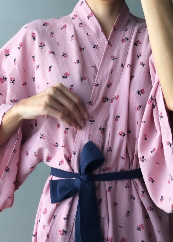 Kimono-inspired Cotton Pajama