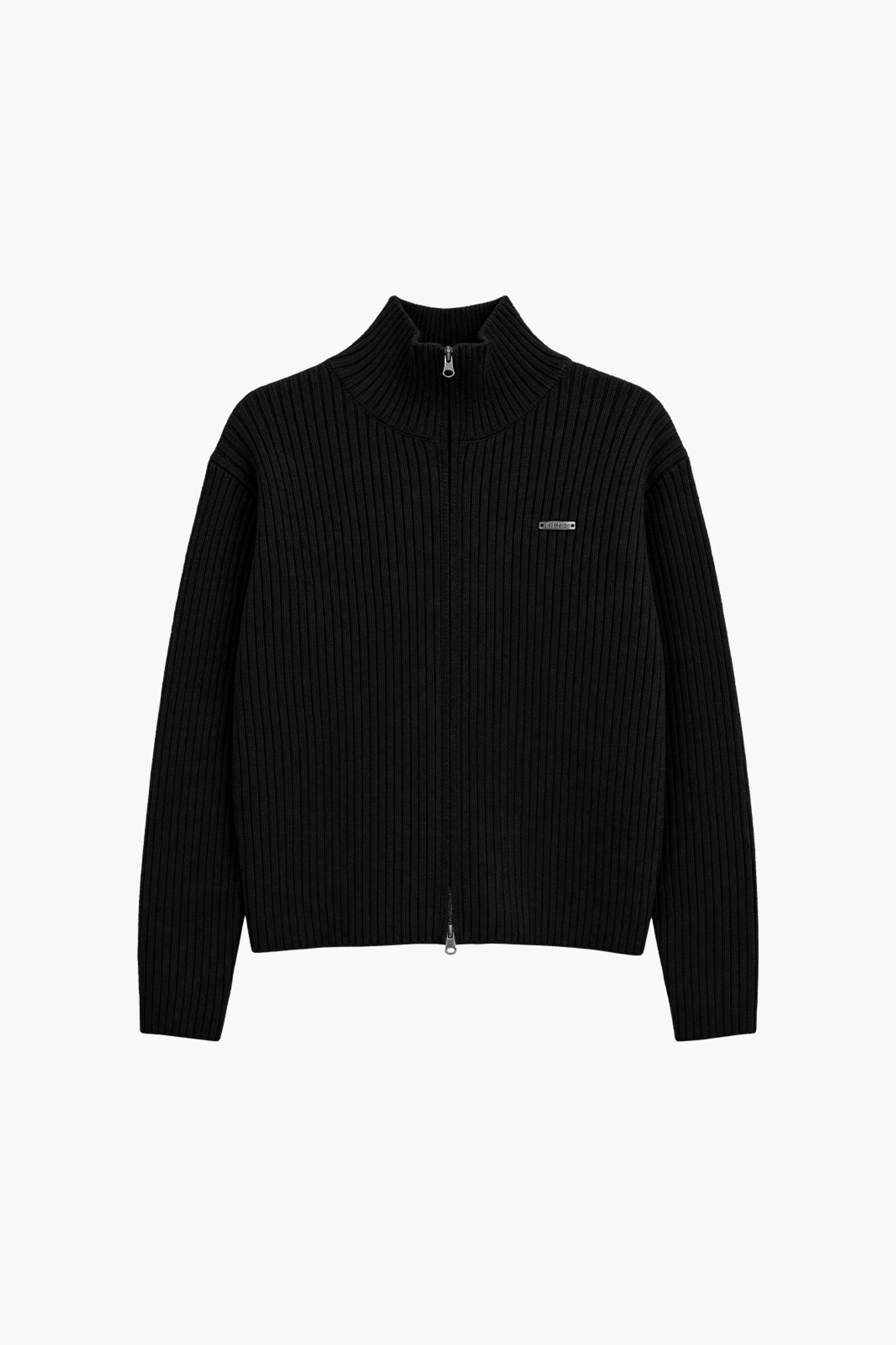 Natural Body Fit Short-Cut Knit Zip-Up