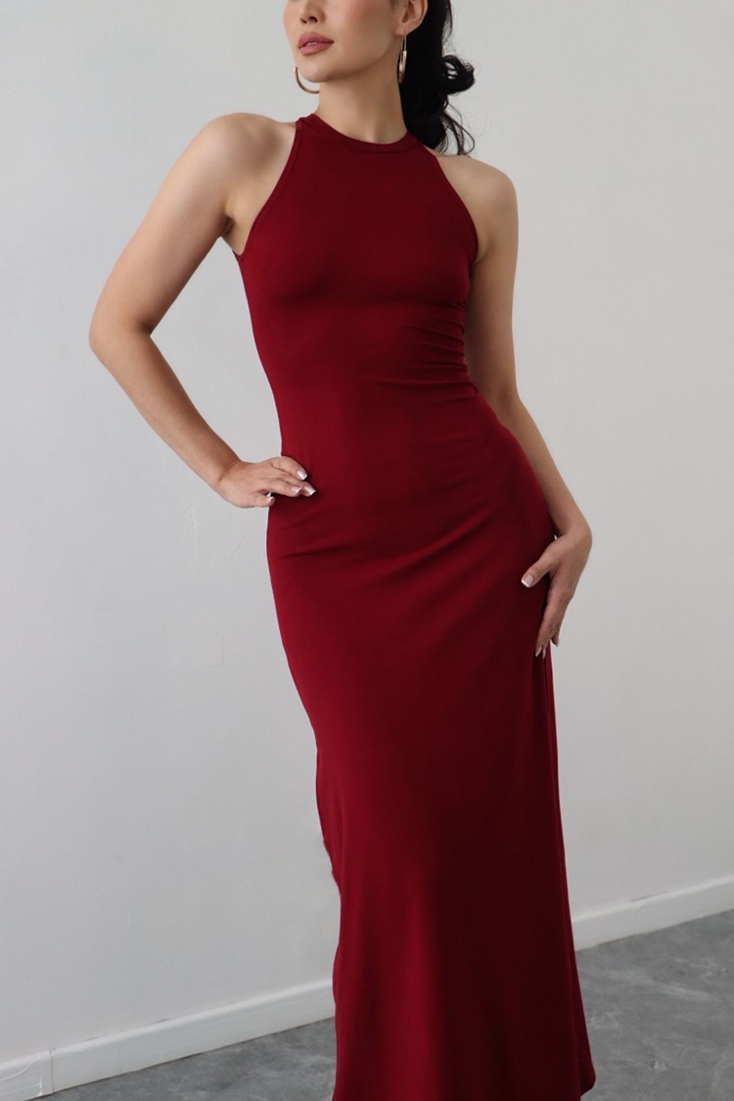 Halter neck maxi dress