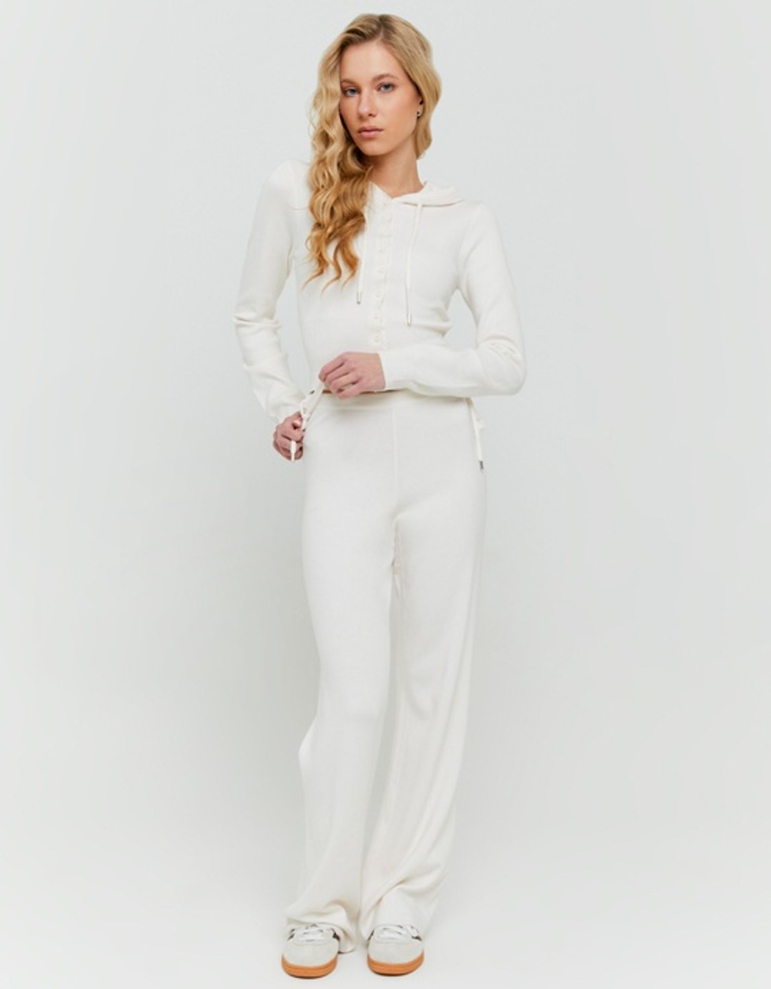 White Knit Trousers
