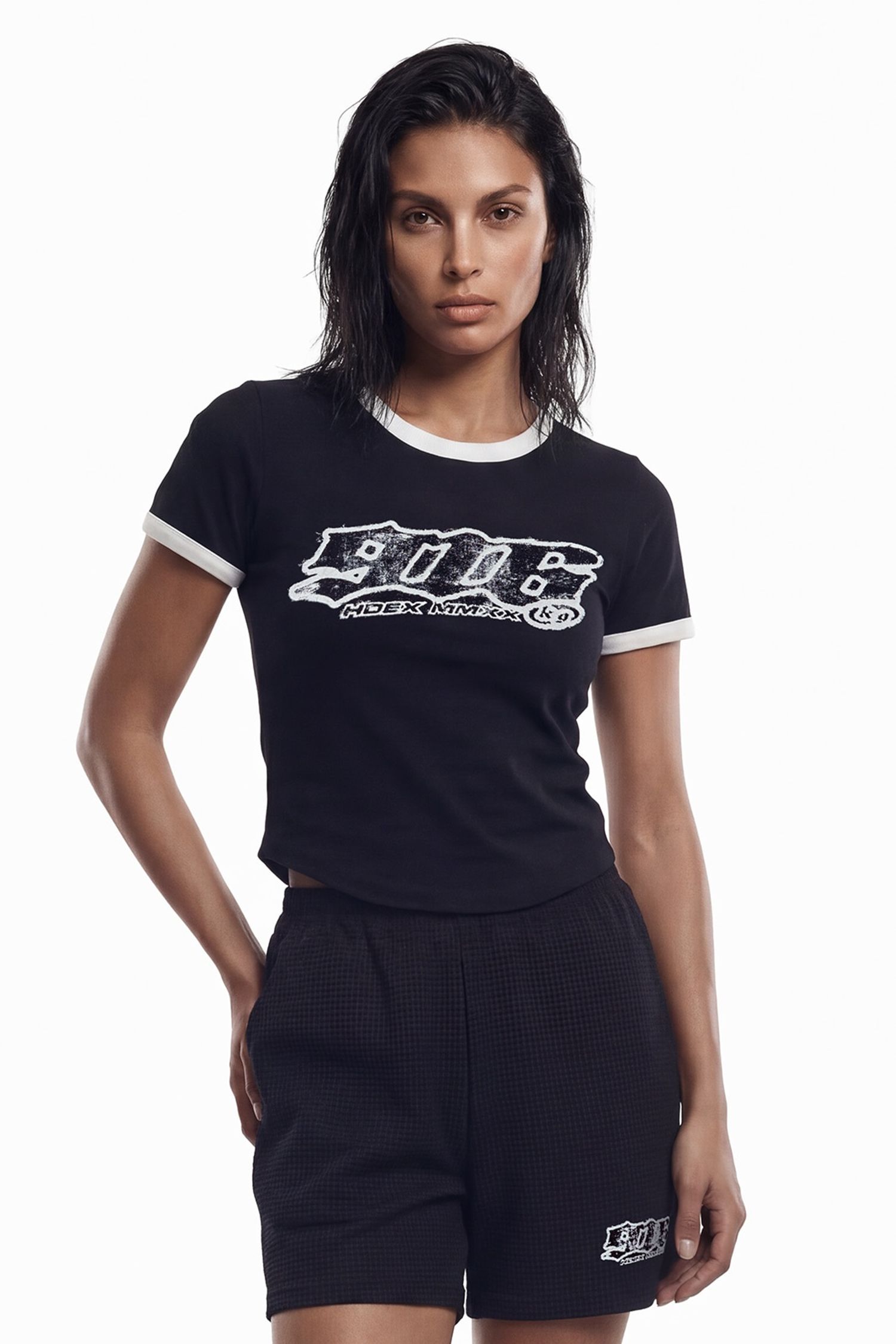 Clear 916 Ringer Crop Short Sleeve