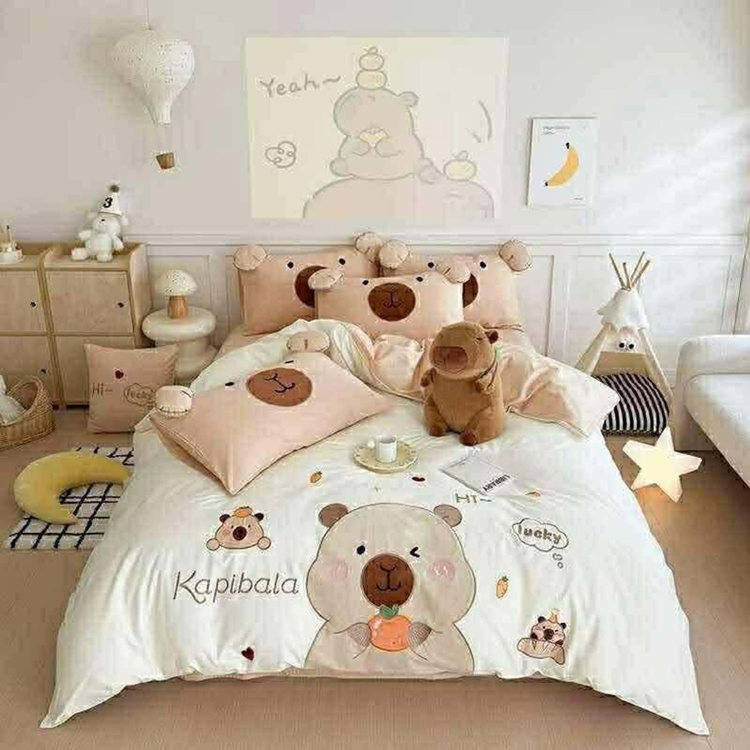 Цэвэр даавуун материалтай 1 хүний ор хөнжлийн хос