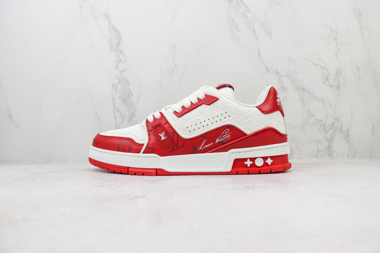 LOUIS VUITTON LV Trainers 'White Red'