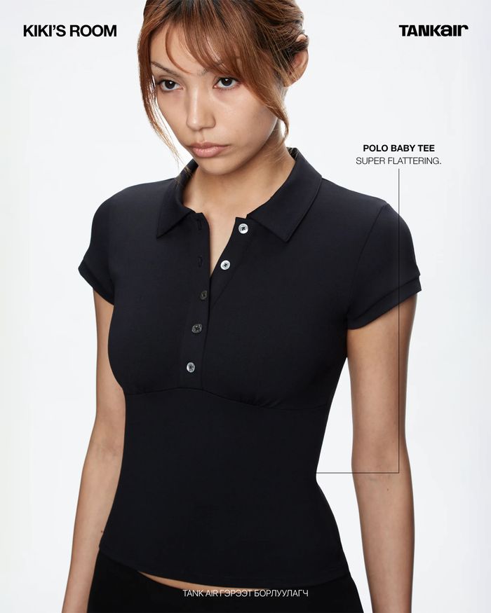 BABY POLO TEE IN BLACK