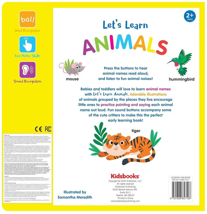 27-Button Sound Book Let's Learn Animals
