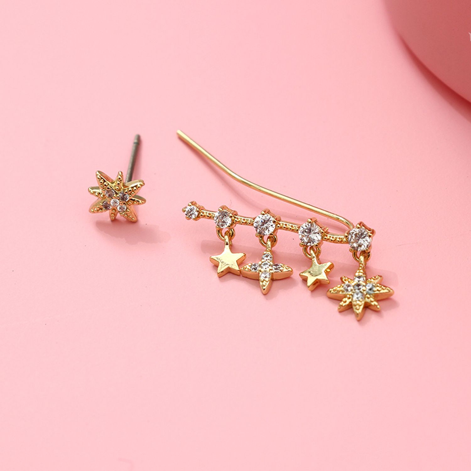 Stylish Zircon Irregular Stars Earrings