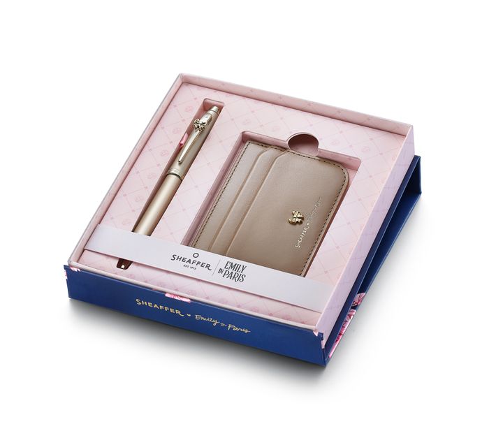 GIFT SET SHEAFFER EIP 100 G9377 CHAMPAGNE GOLD BODY CAP WITH CHAMPAGNE GOLD TRIMS BP WITH TAUPE CCH