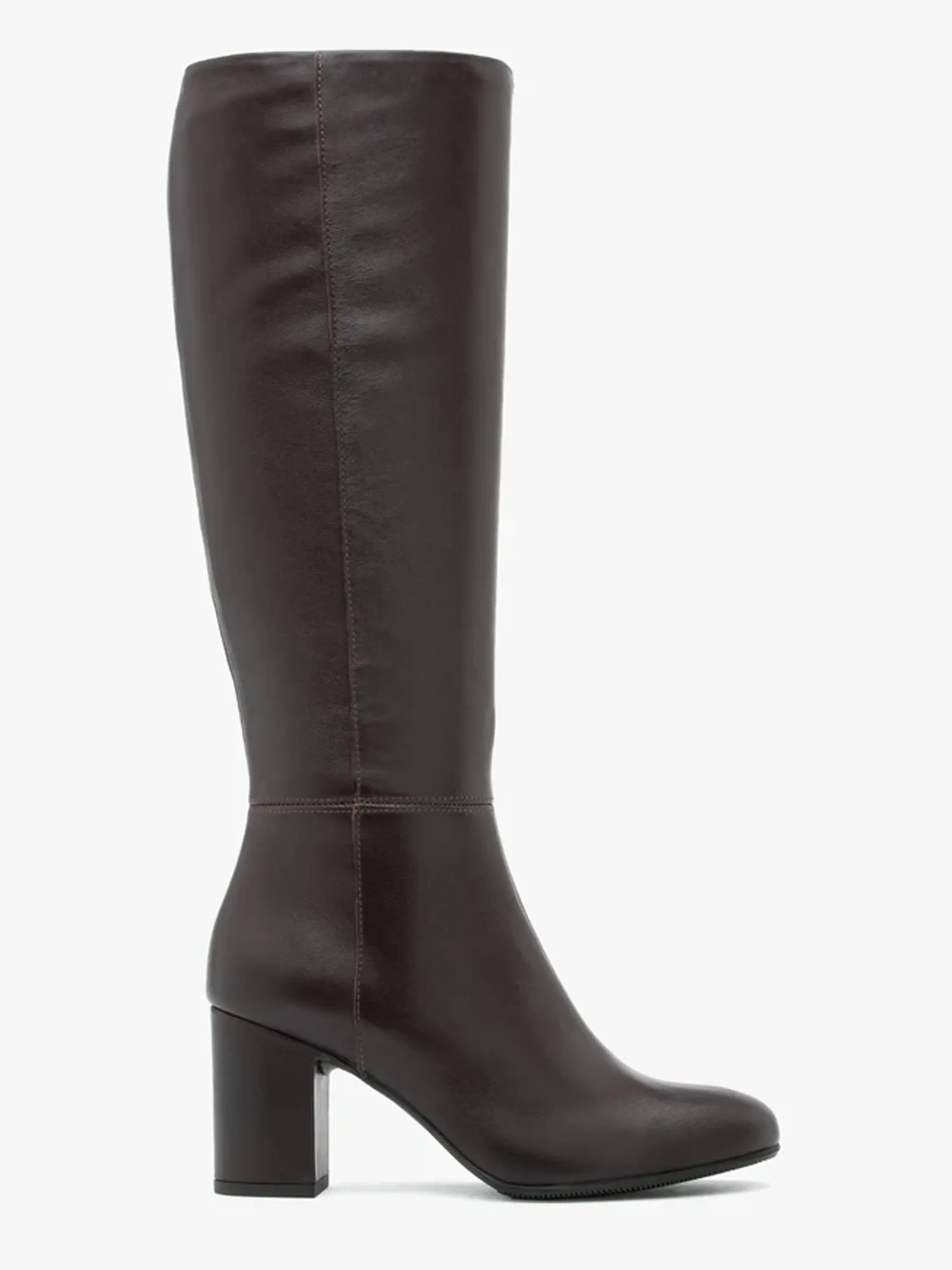 Burgundy leather knee boots