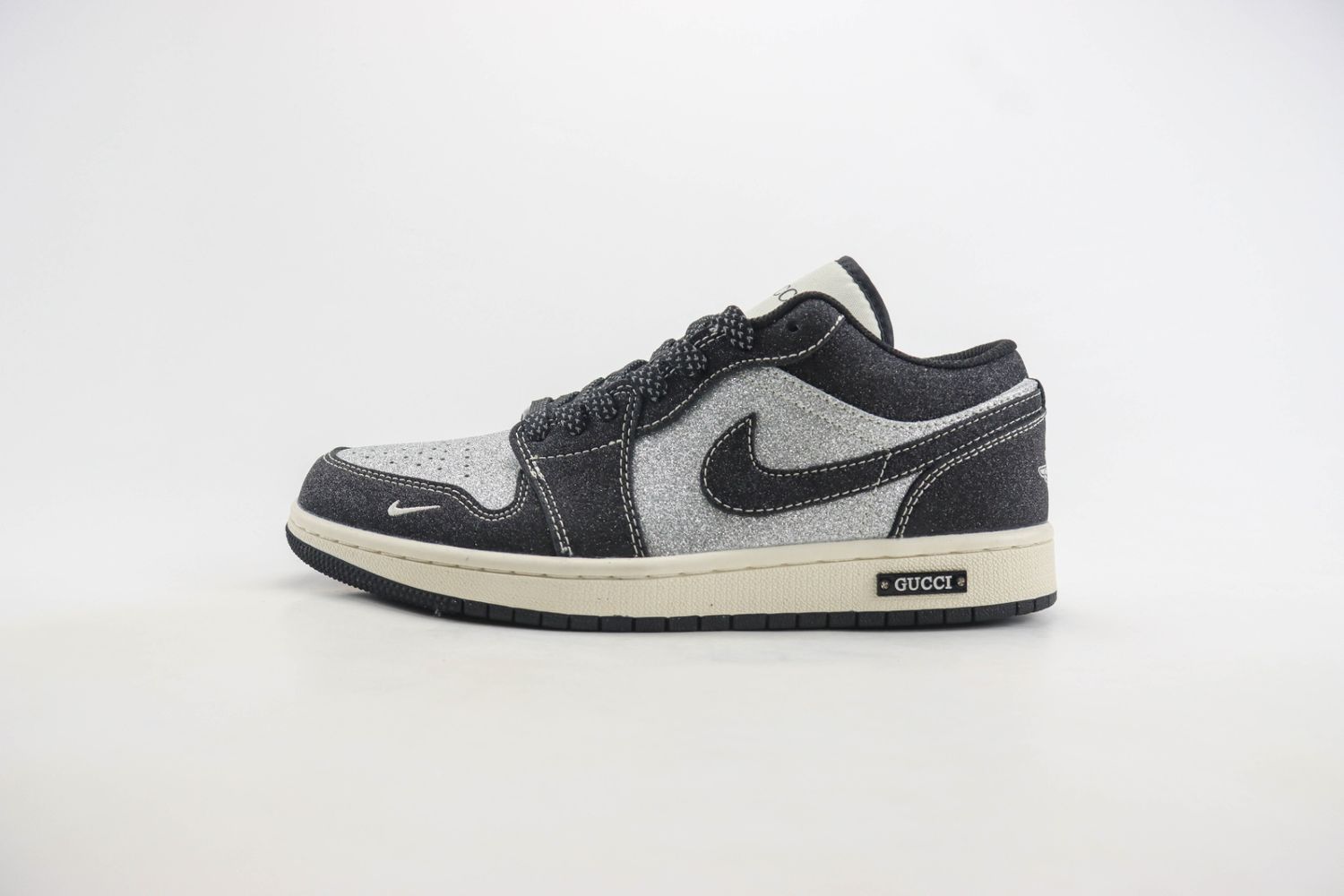 Nike Air Jordan 1 Low Esquisite Gucci Black Silver Grey