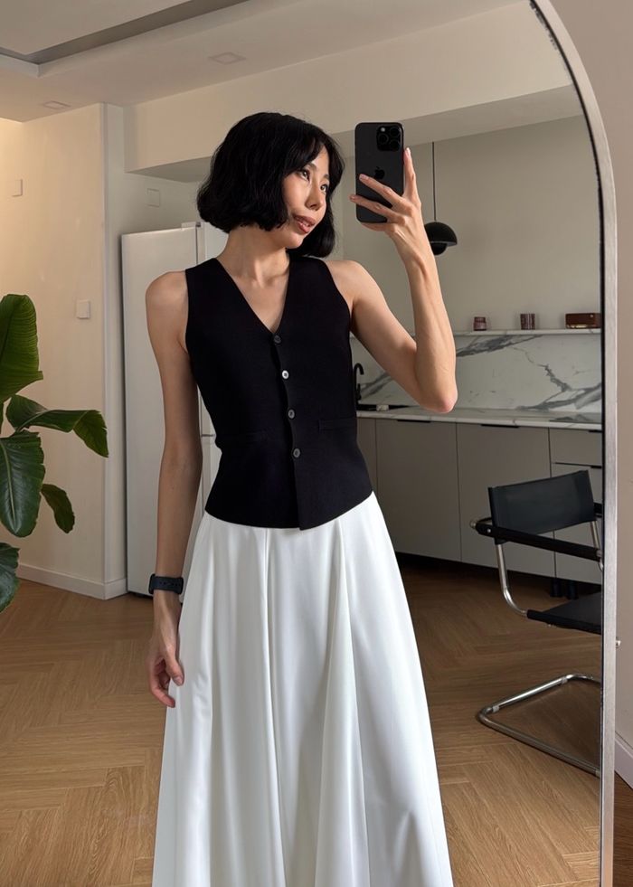 Retro V-neck Knitted Vest