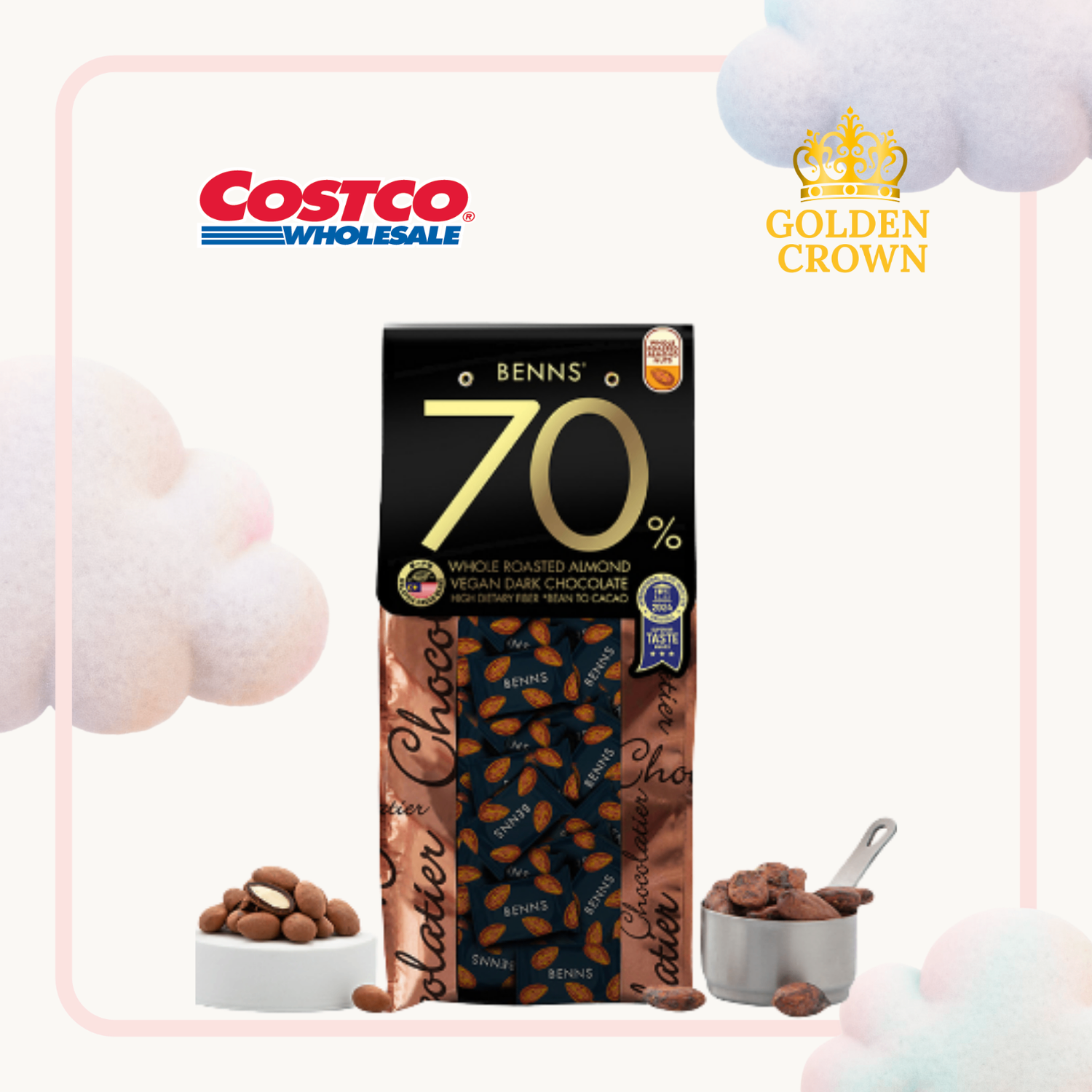 Almond dark chocolate 600гр