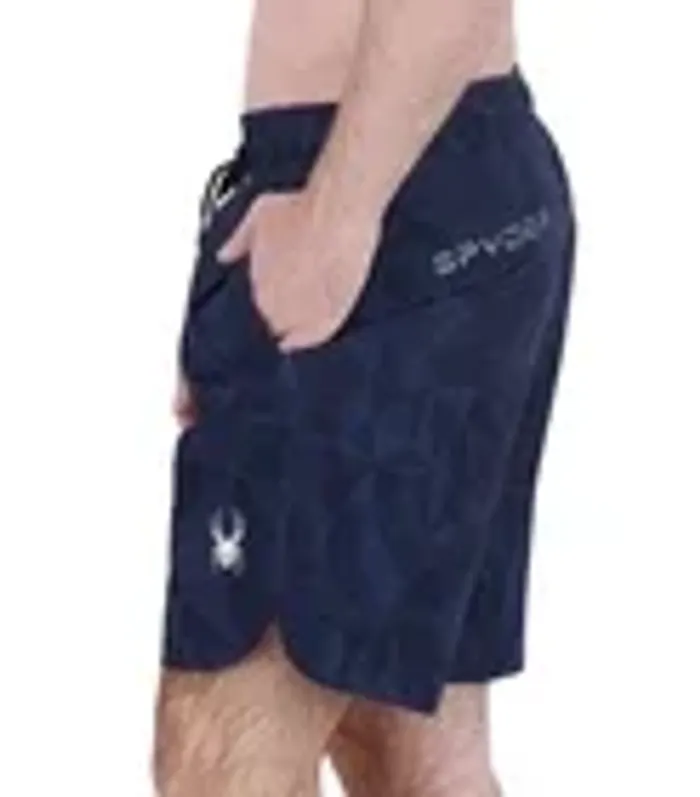 Spyder Men's UPF 30+ Breathable Comfort Stretch Swim Short, Dark blue, Size S