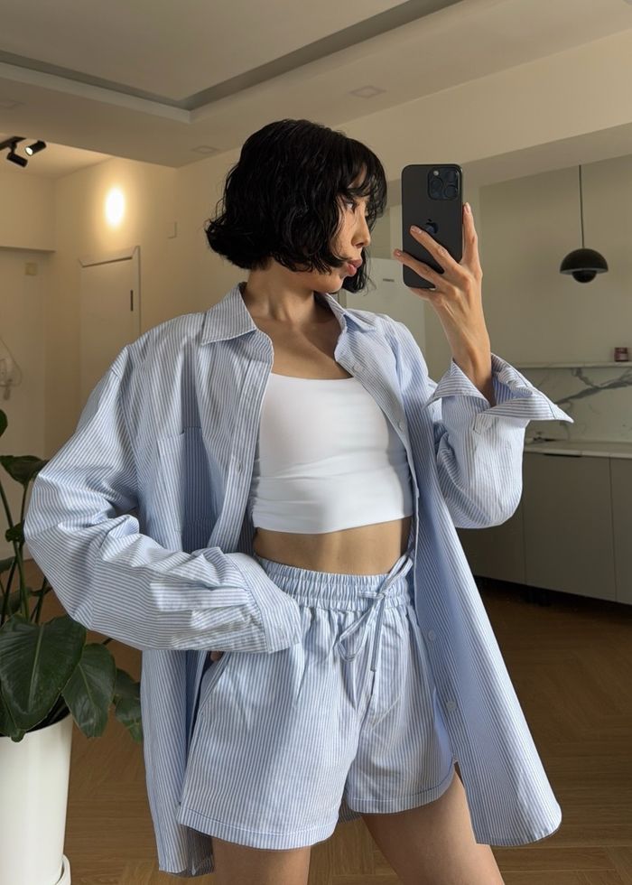 Blue Oversized Shirt