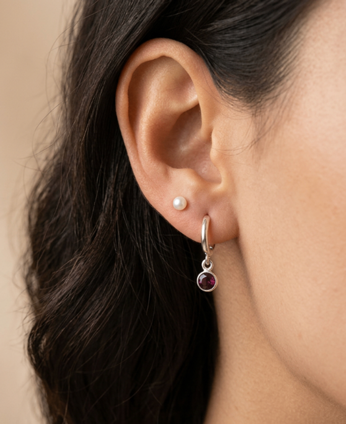 RED GARNET EARRINGS/Анар чулуун ээмэг
