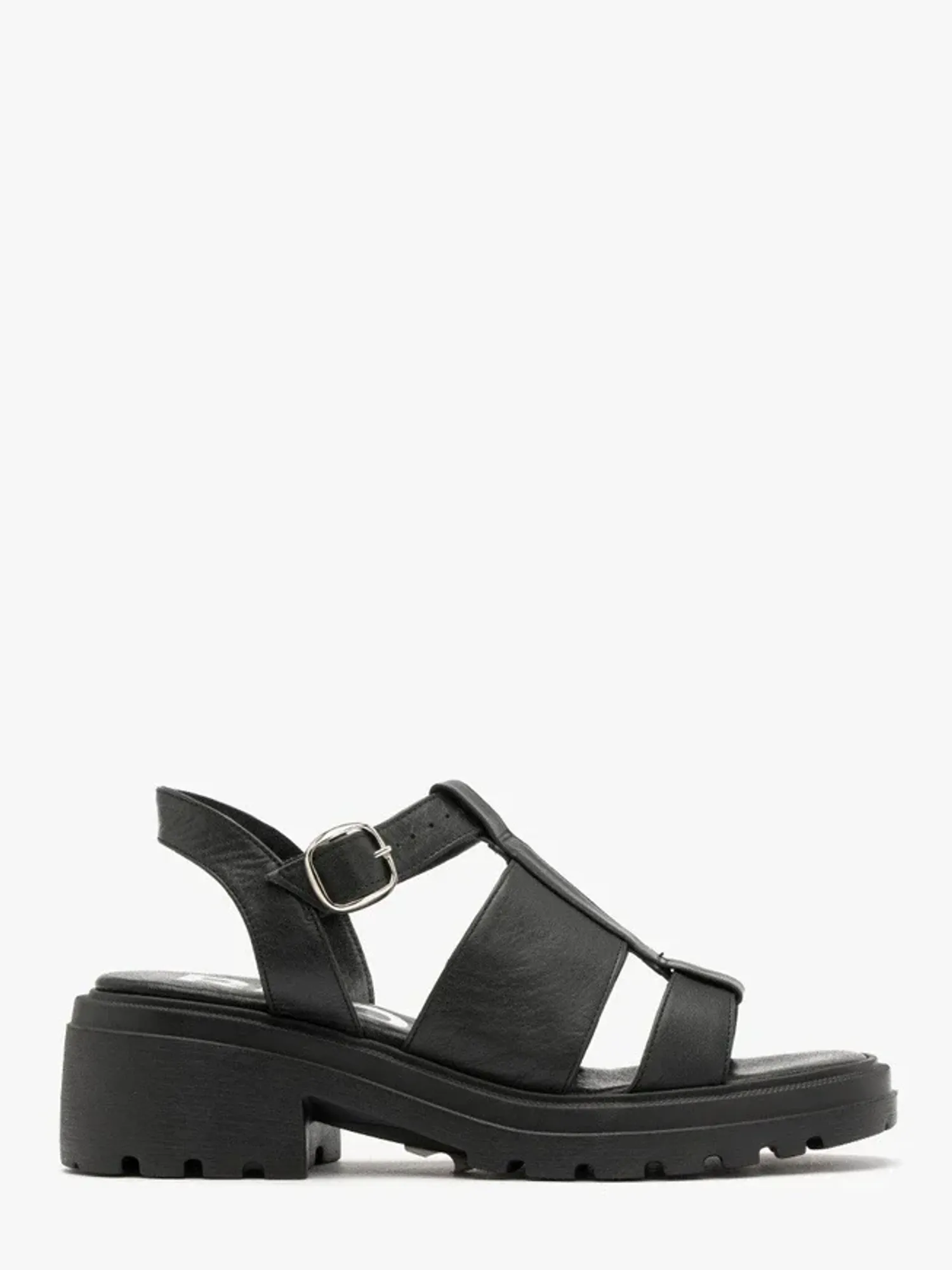 Black sandals with chunky sole