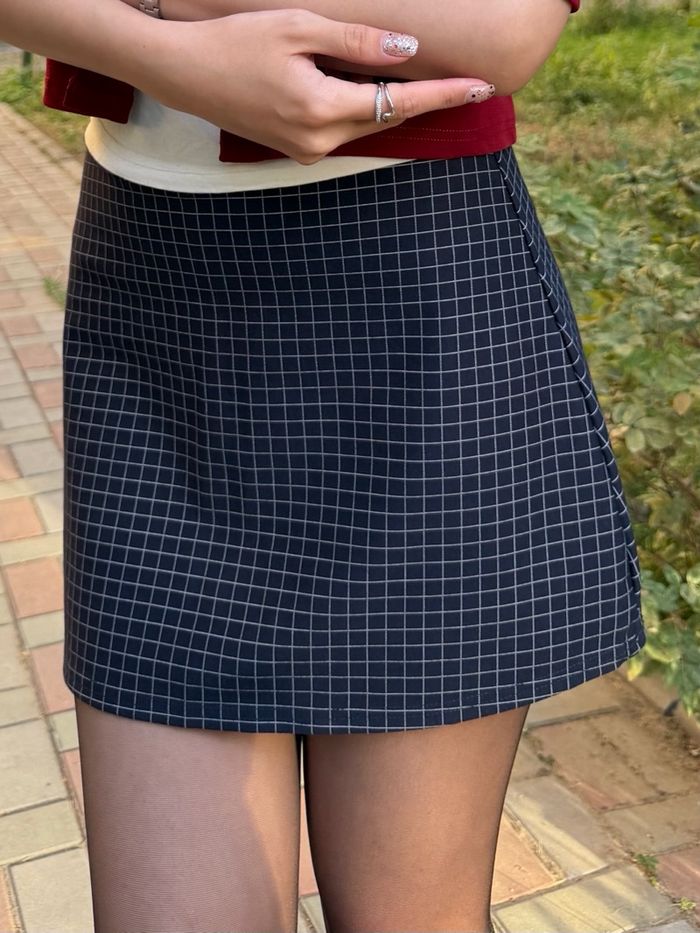 Gingham skort /оноогүй хөх/