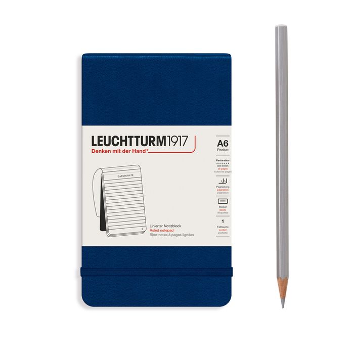 Navy, Notepad, Pocket (A6), 184 p., ruled