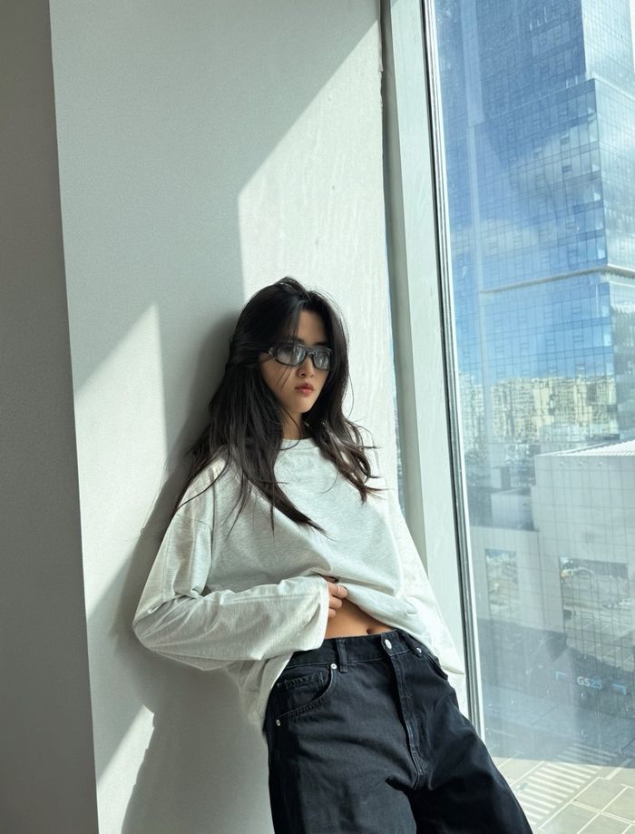 OVERSIZED BASIC TOP /light gray/