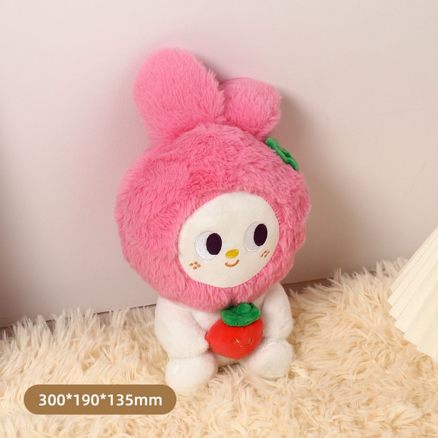 Pink Headgear Freckle Bunny Plush Doll