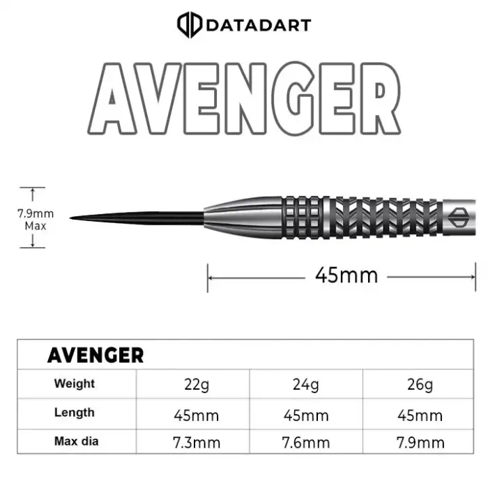 DATADART Avenger Darts - Steel Tip