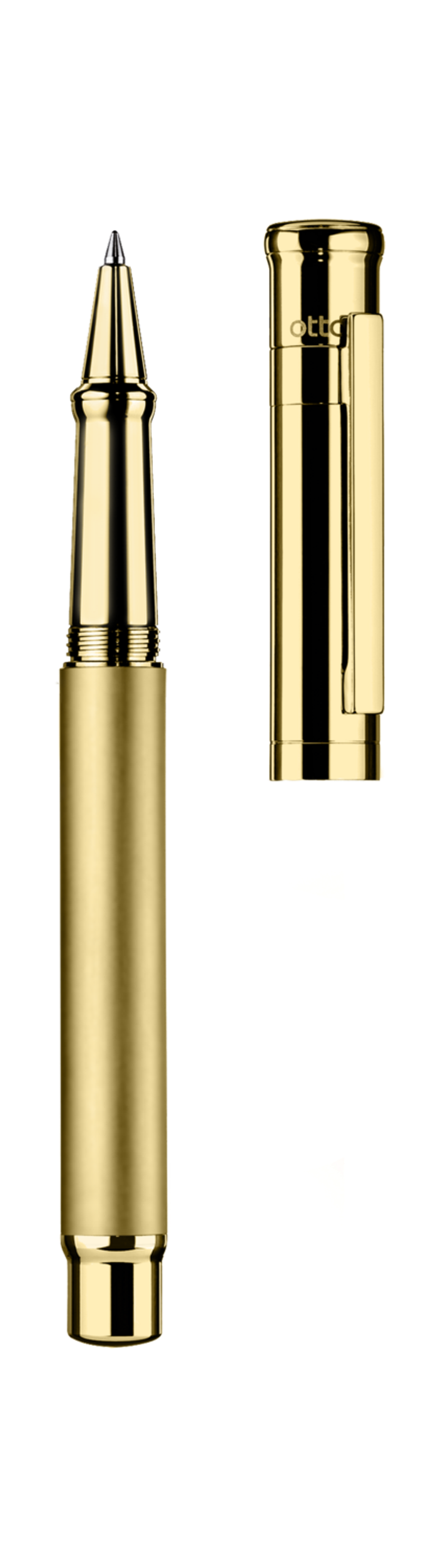 Otto-Hutt Design 04 Rollerball - Yellow gold, Barrel yellowgold plated matte, parts yellowgold plated shiny