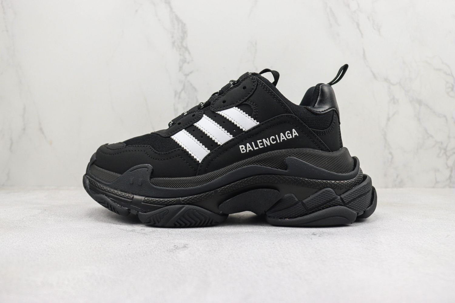 Balenciaga x adidas Triple S Black White