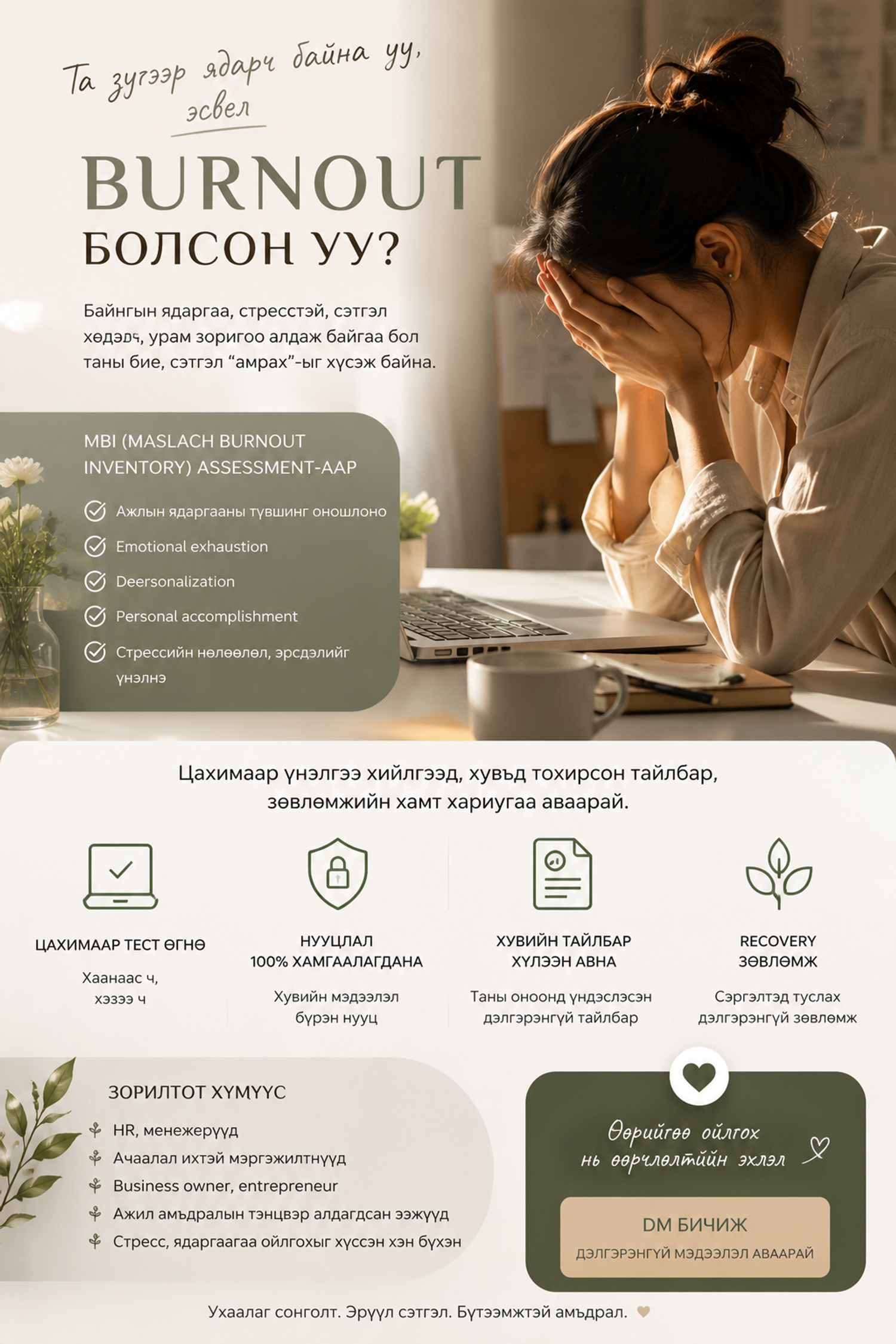 MBI burnout оношлогоо