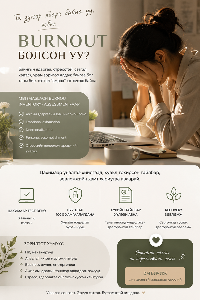 MBI burnout оношлогоо