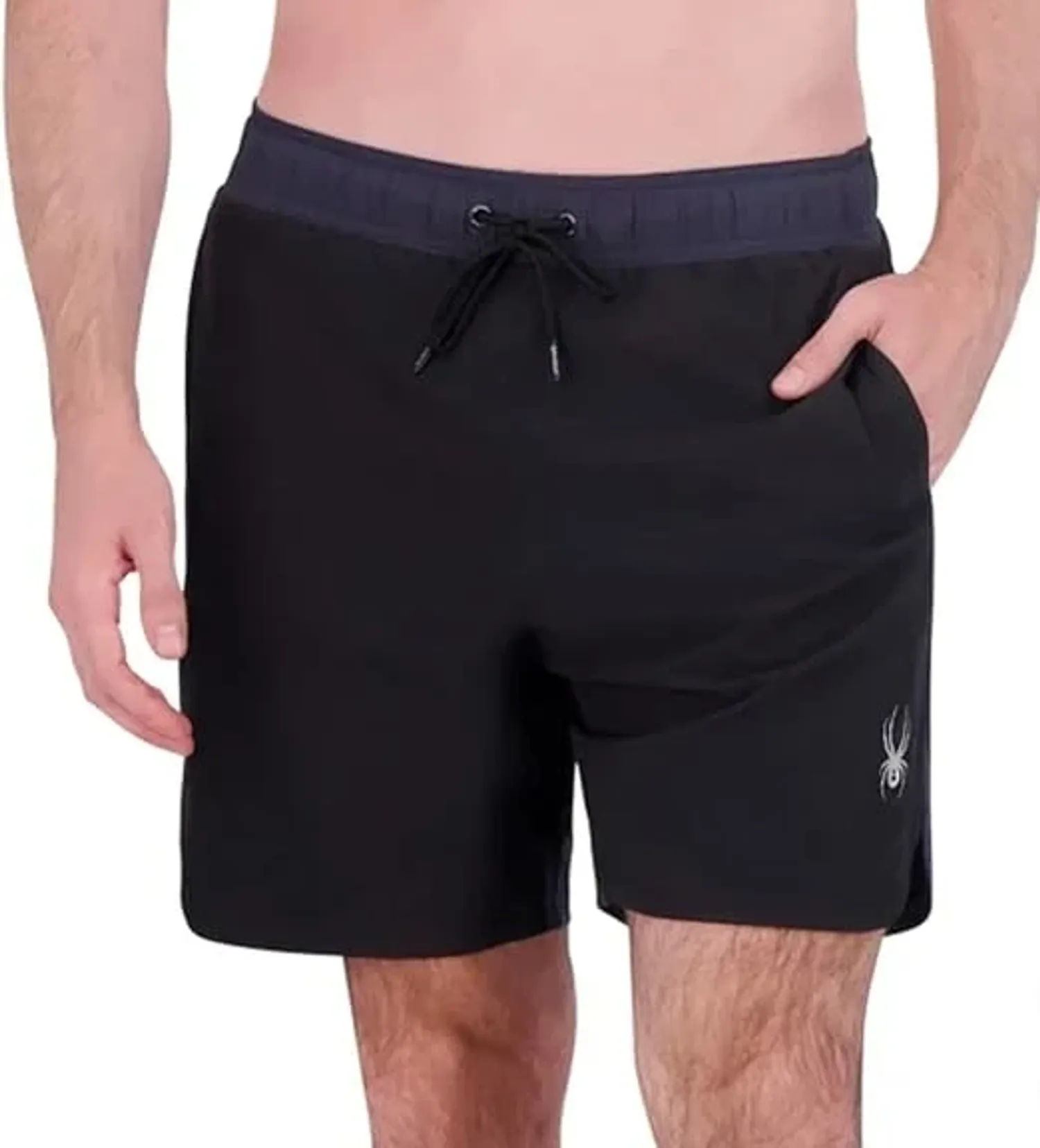 Spyder Men's UPF 30+ Breathable Comfort Stretch Swim Short, Black, Size L