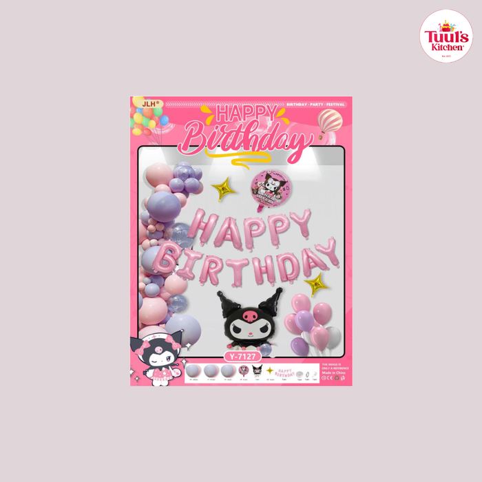 Kuromi үлээдэг ягаан бичигтэй шаарны сэт