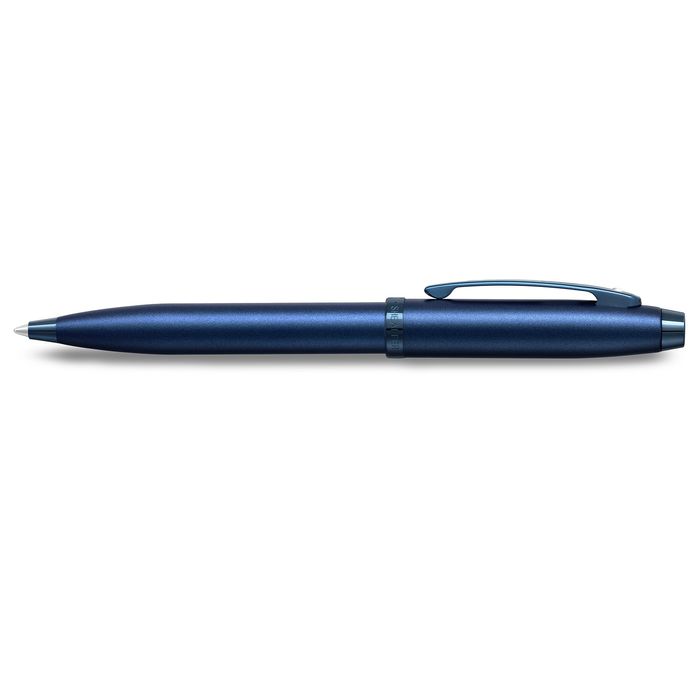 Sheaffer® 100 9371 Satin Blue Ballpoint Pen With PVD Blue Trim 