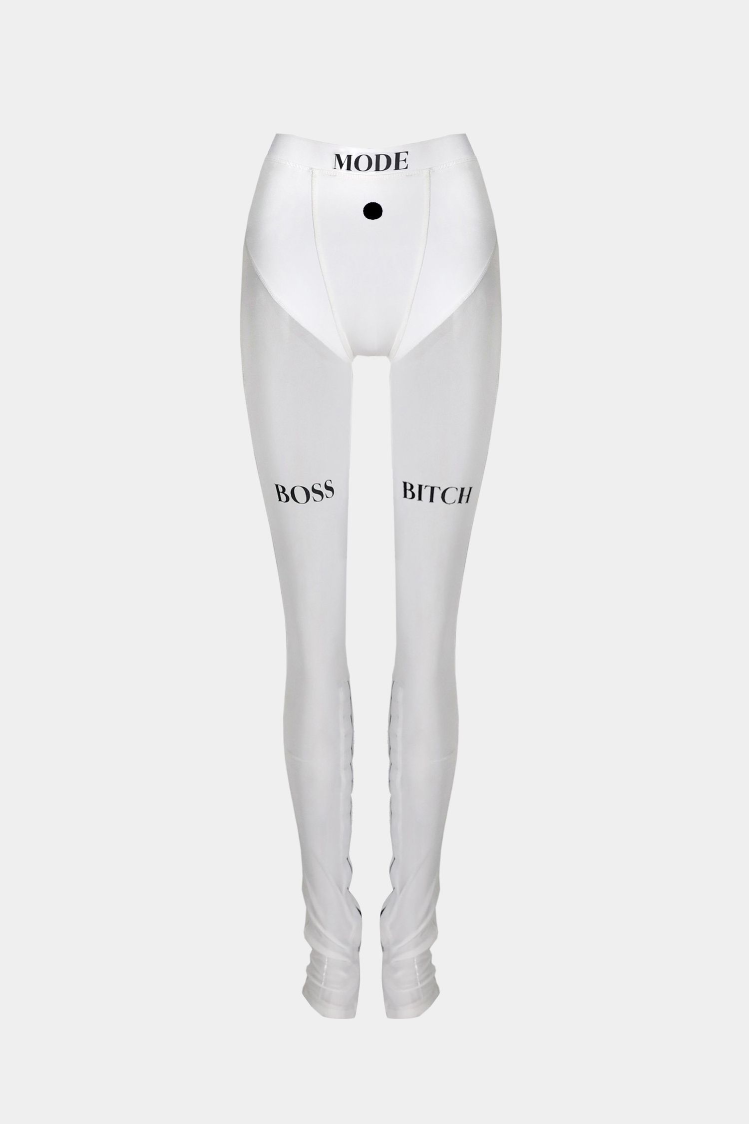 Boss Mode Mesh Boots Cut Pants - White
