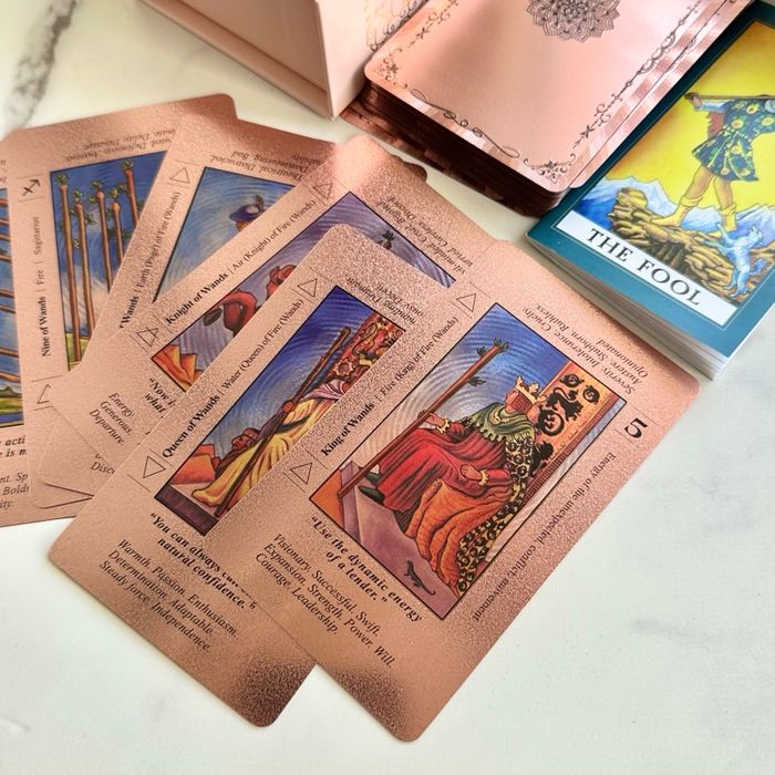 Pink Gold Foil Big Tarot | Ягаан Хулдаасан Том Тарот Хөзөр