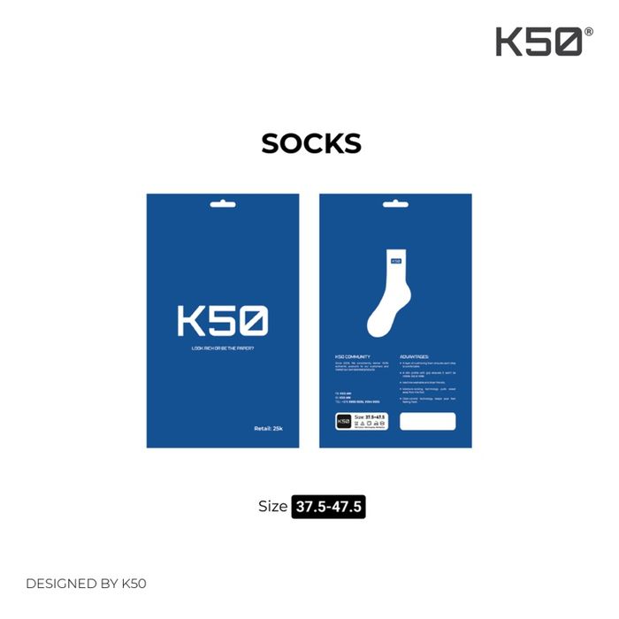 Regular White Socks - 75g / Size: 37.5-47.5