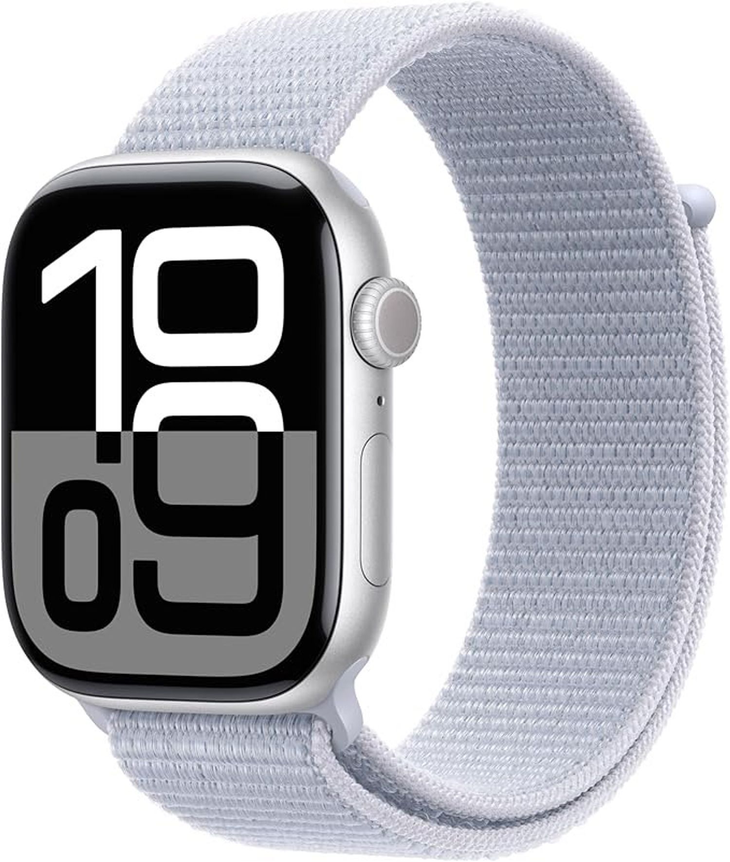 Apple Watch Series 10 GPS, 42mm, Silver Aluminium Case with Blue Cloud Sport Loop