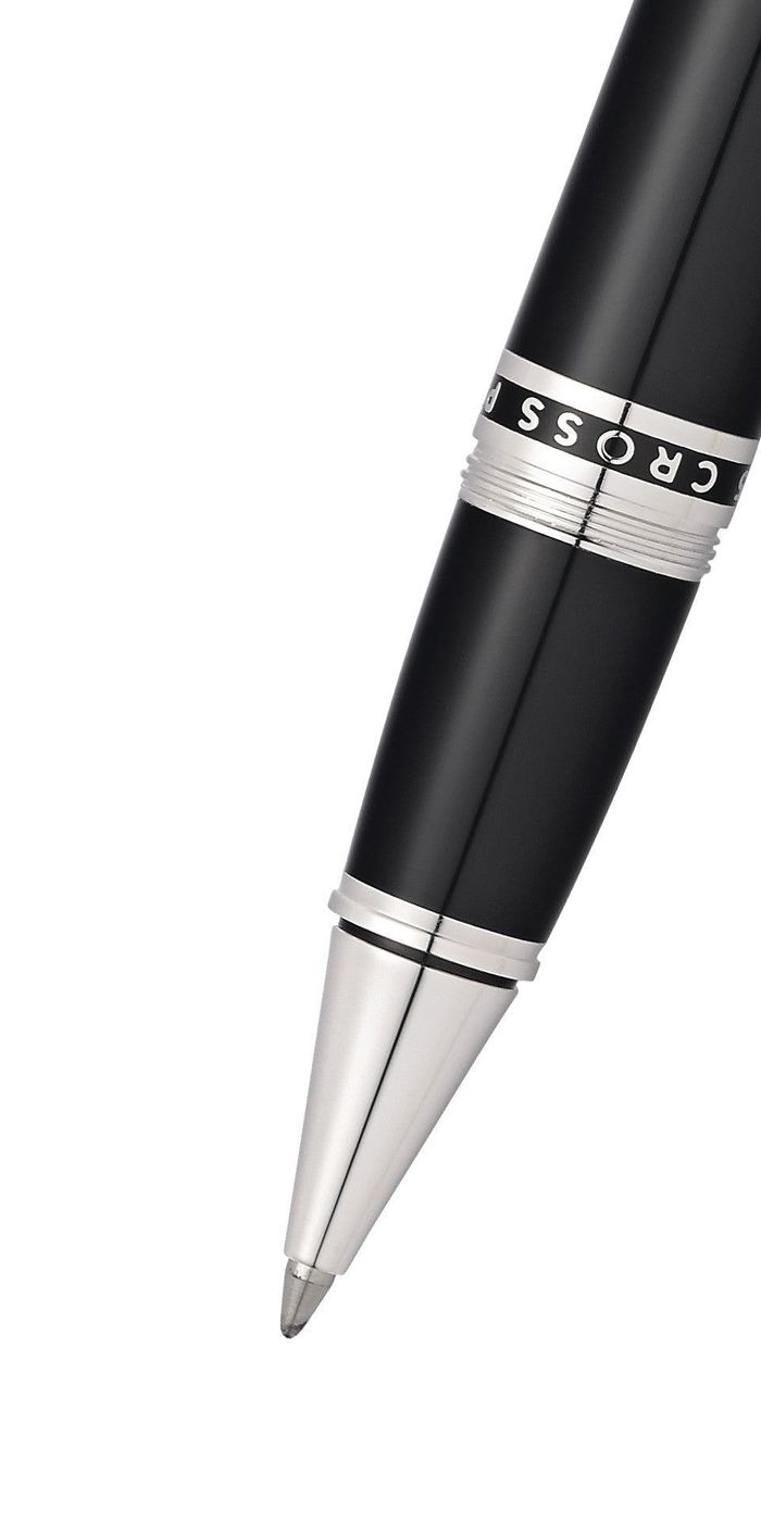 Peerless™ Obsidian Black Lacquer with Platinum Plated Appointments Selectip® Rollerball Pen