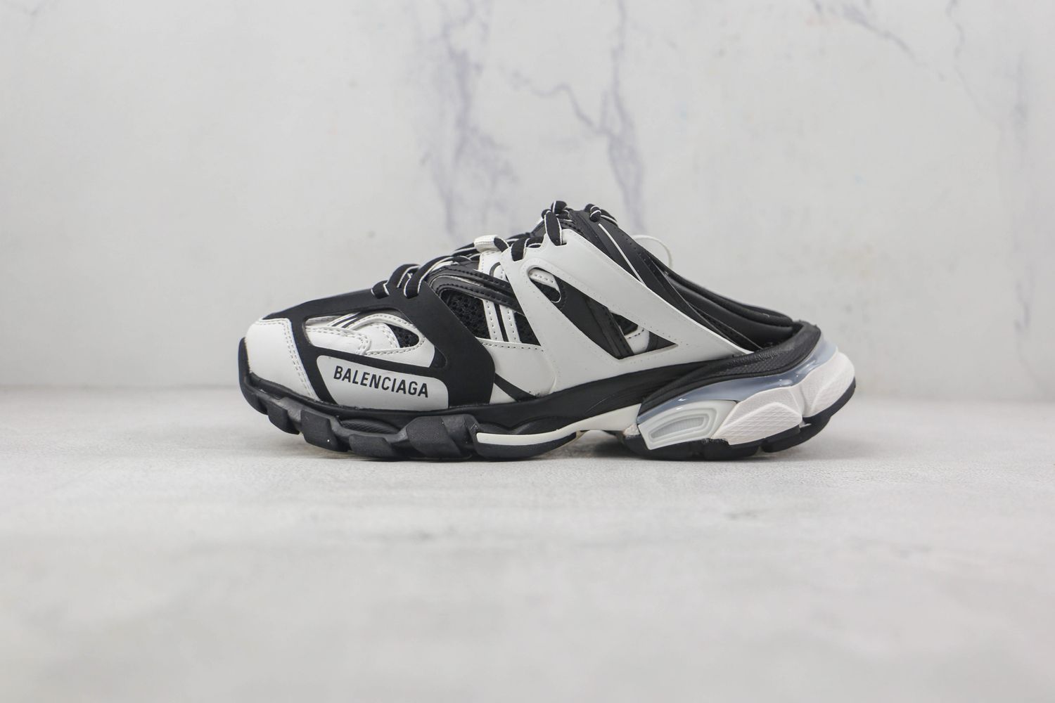 Balenciaga Track Mule Black White