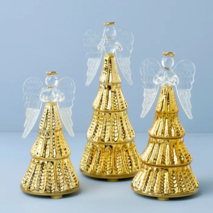 Radiant Light Lit Angel Figurines 3-Piece Set