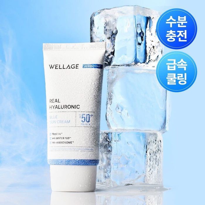 WELLAGE Real Hyaluronic Blue Sun Cream SPF50+ PA++++ 