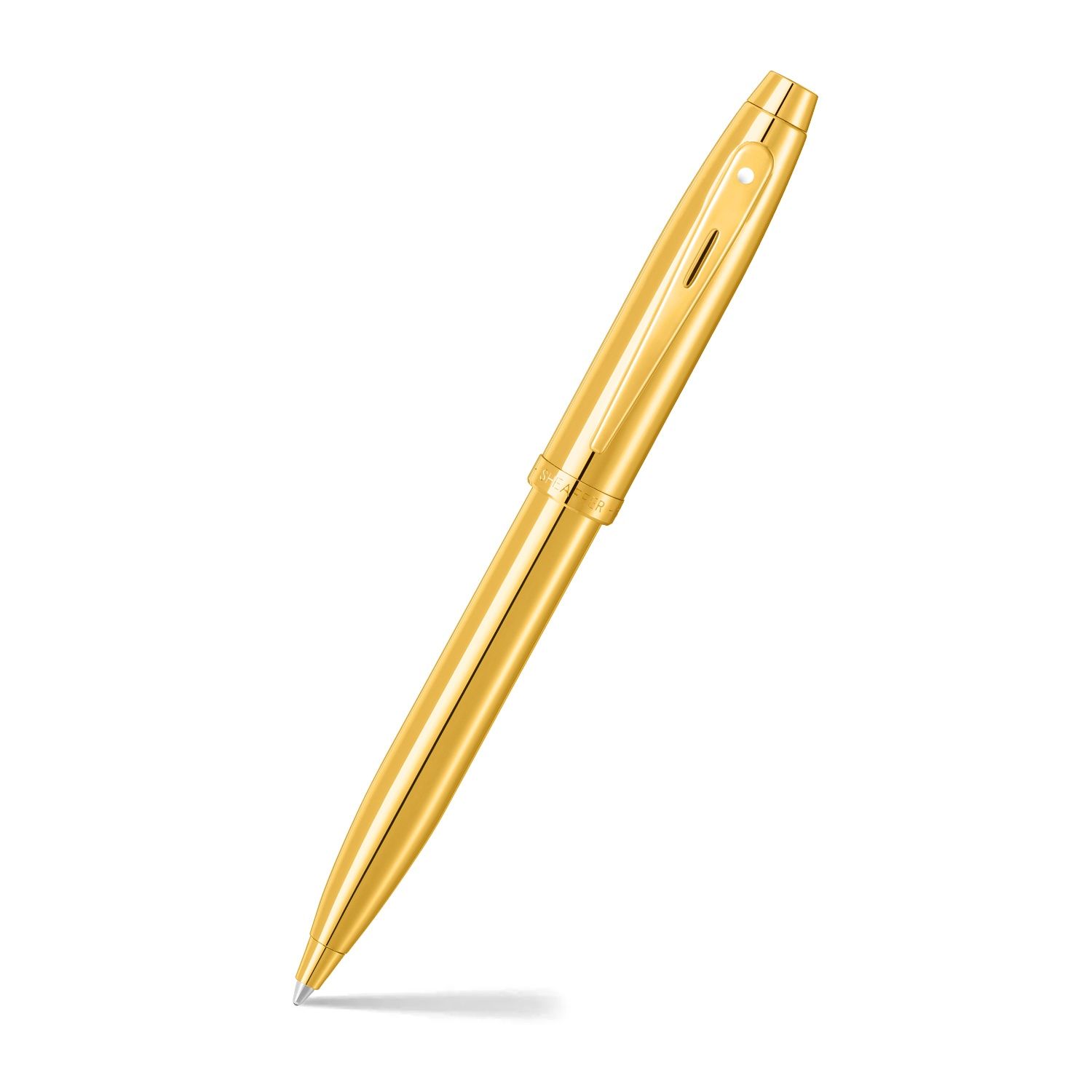 Sheaffer® 100 9372 Glossy PVD Gold Ballpoint Pen With PVD Gold Trims BP