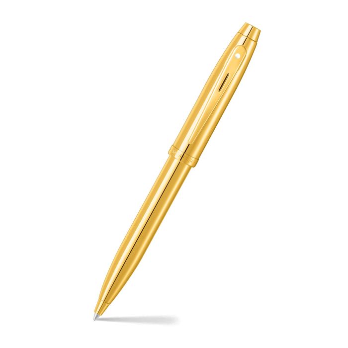 Sheaffer® 100 9372 Glossy PVD Gold Ballpoint Pen With PVD Gold Trims BP