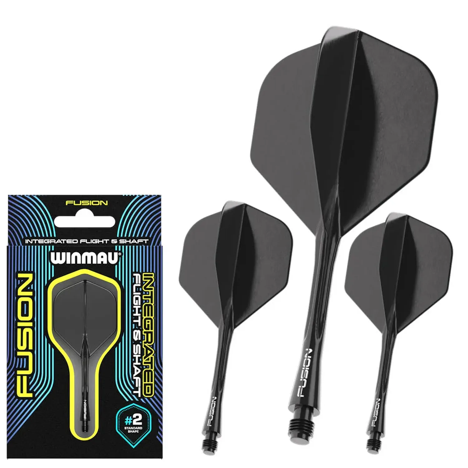 WINMAU Fusion #2 Integrated Flight & Shaft - Black