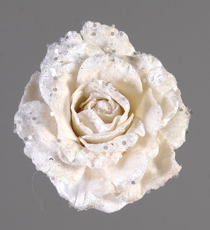 cream Rose w/clip