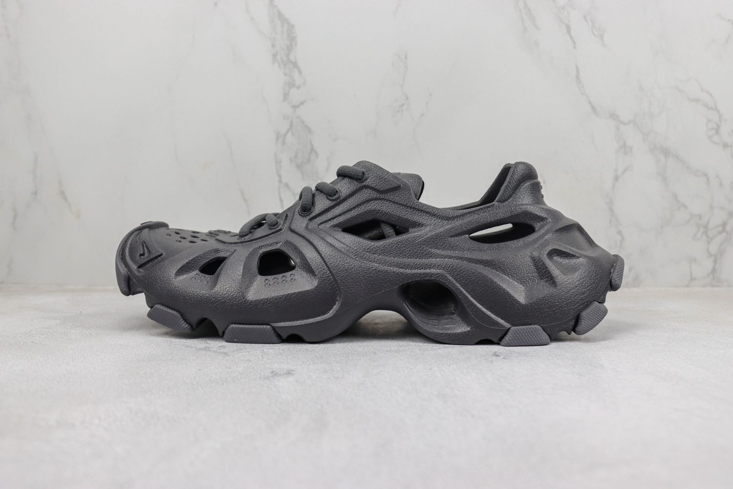 BALENCIAGA HD LACE UP Rubber Sandals Black 