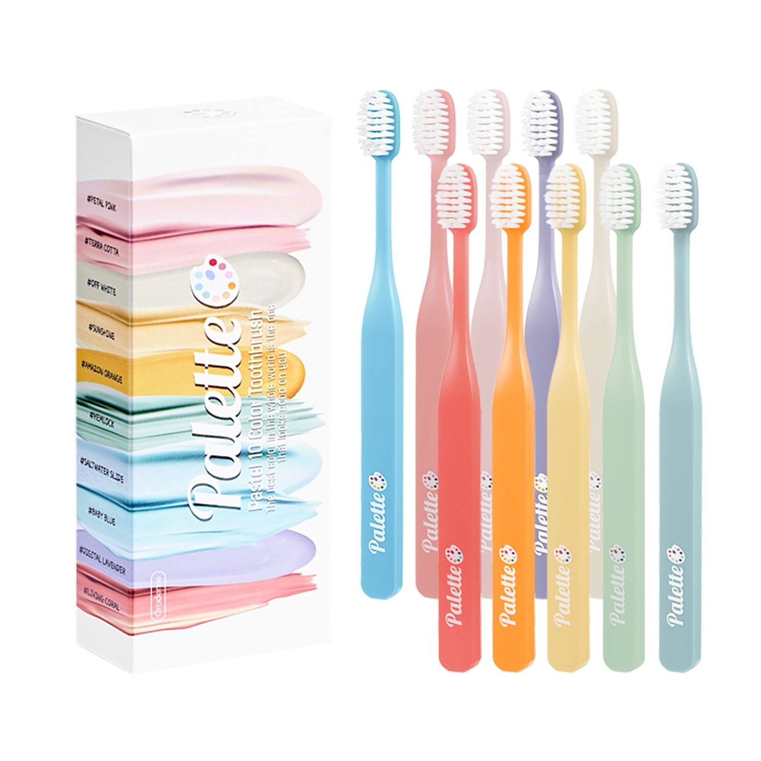 Зөөлөн үстэй сойз 10ш 24мм / Oradense Palette Toothbrush 10p. - pastel 