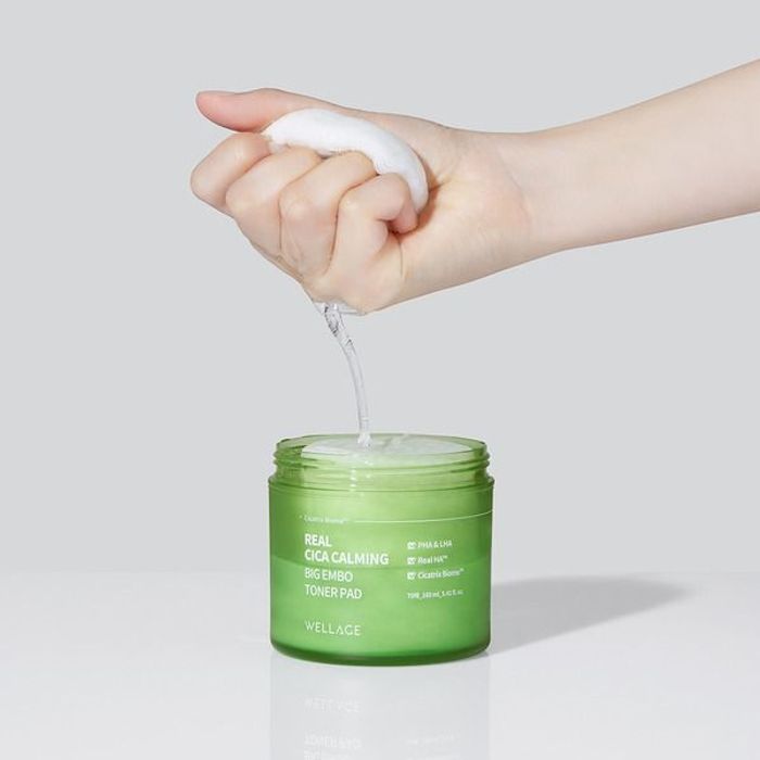 WELLAGE  real cica calming big embo toner pad