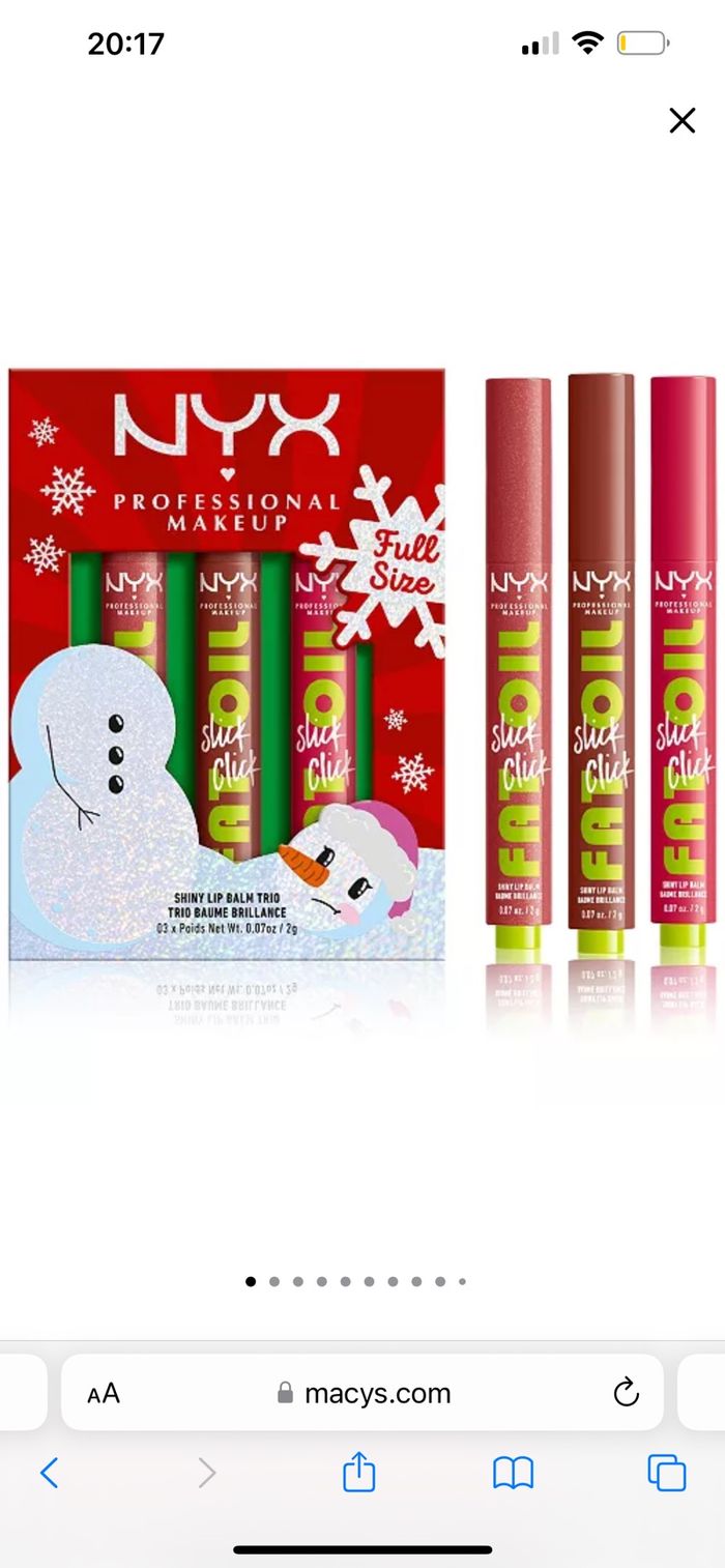 NYX shiny lip balm trio 
