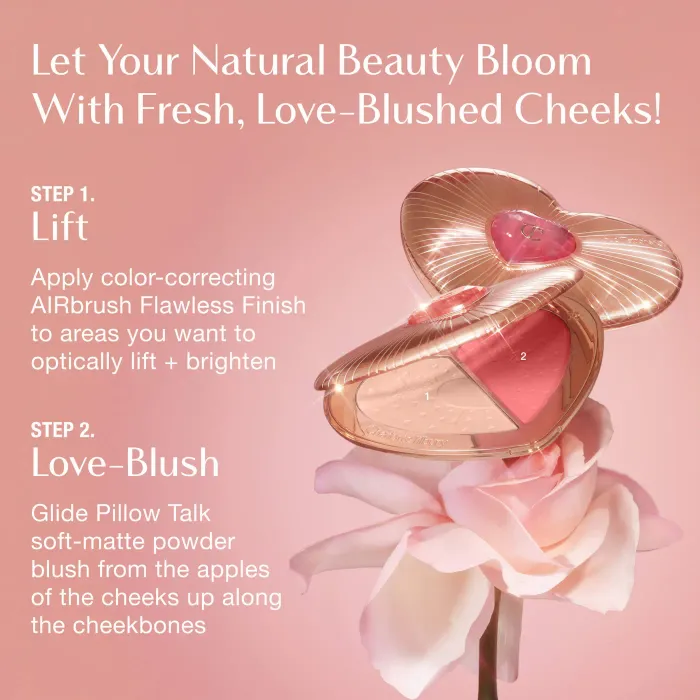 Charlotte Tilbury  Pillow Talk Beauty Soulmates Airbrush Flawless Finish Brightening and Blush Powder Palette